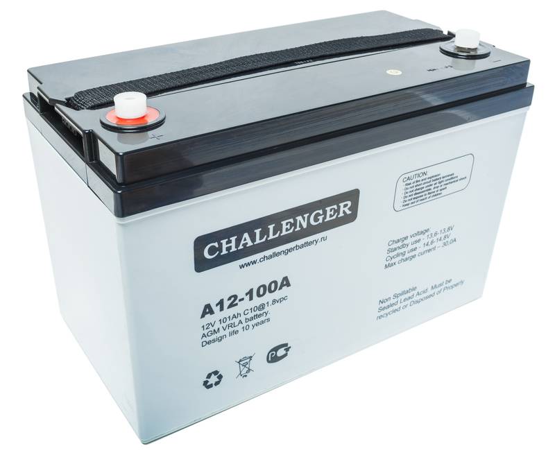 A12-100A: аккумуляторная батарея AGM 100 Ач, 12 В