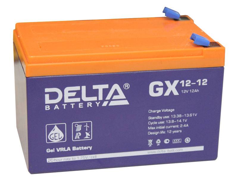 Delta GX 12-12: гелевая аккумуляторная батарея 12 Ач, 12 Вольт
