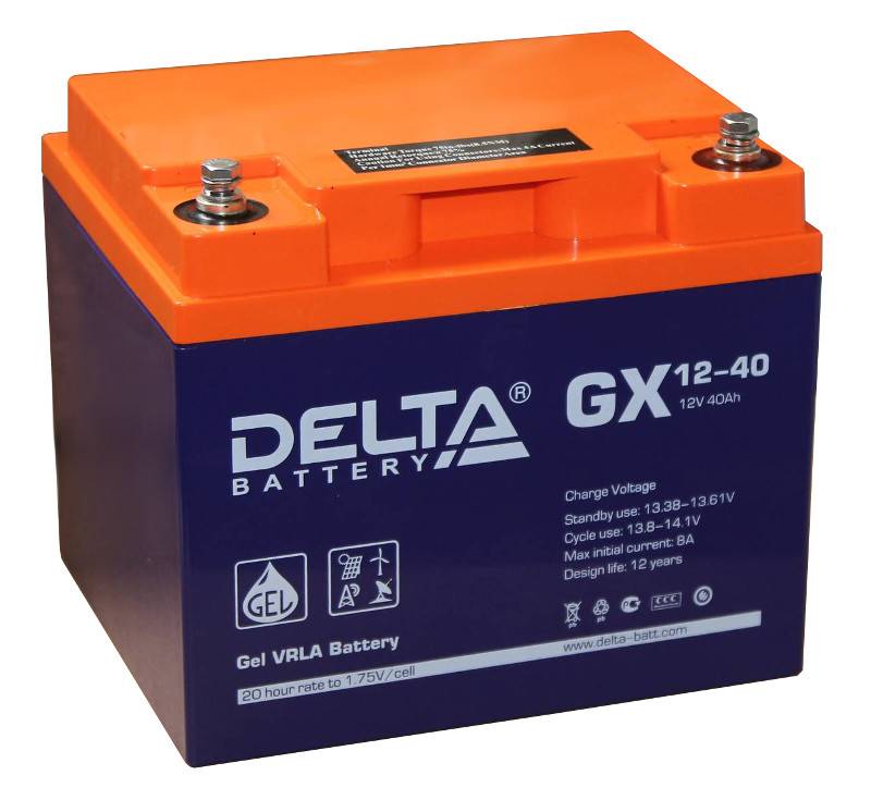 Delta GX 12-40: гелевый аккумулятор 40 Ач, 12 Вольт