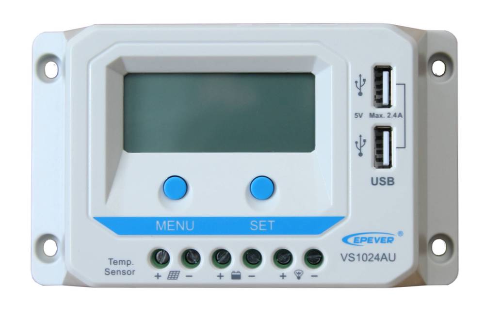Контроллер заряда 10 А, 12/24 В, PWM, USB, модель VS1024AU