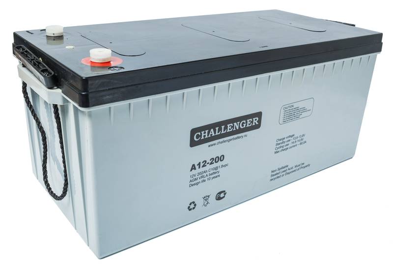 A12-200: аккумуляторная батарея AGM 200 Ач, 12 В