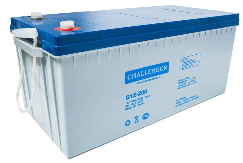 Challenger G12-200: гелевый аккумулятор глубокого разряда 200 Ач, 12 В, GEL