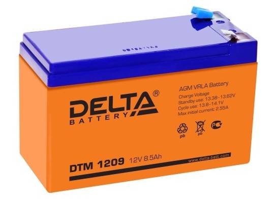 AGM аккумулятор 8.5 Ач, 12 В, AGM, модель Delta DTM 1209
