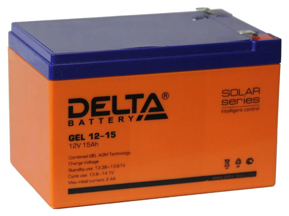 Delta GEL 12-15 — гелевая аккумуляторная батарея 15ач