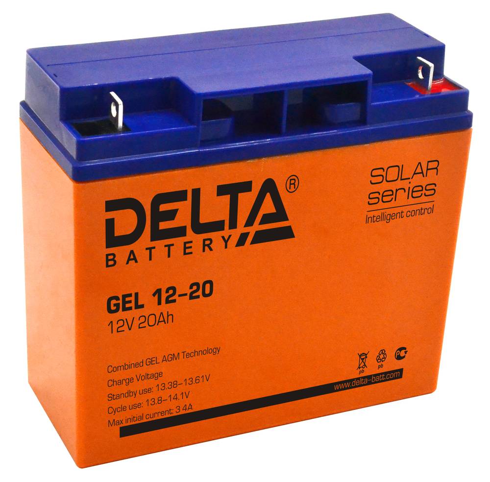 Delta GEL 12-20 — гелевая аккумуляторная батарея 20 ач