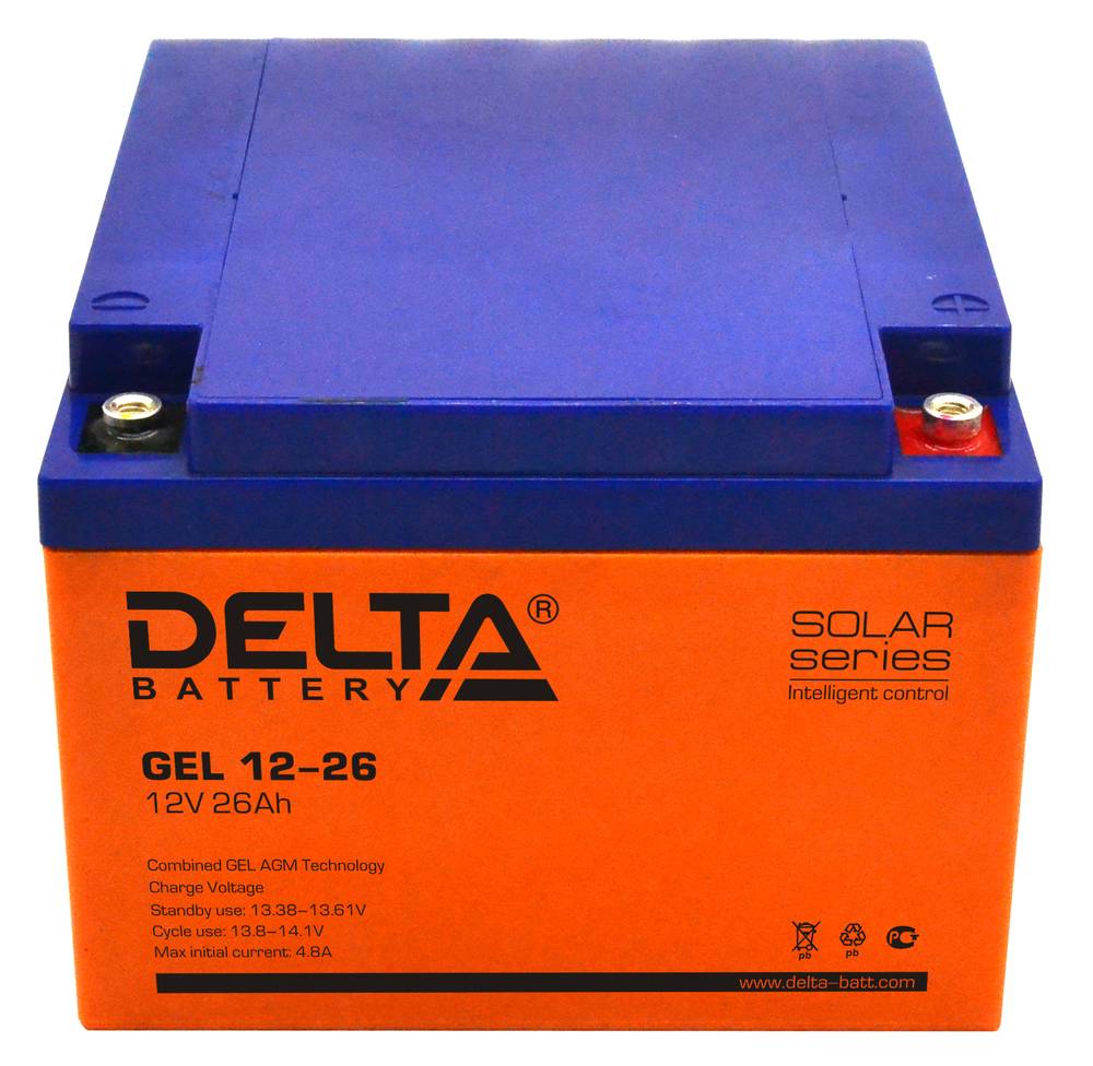 Delta GEL 12-26 — гелевая аккумуляторная батарея 26 ач
