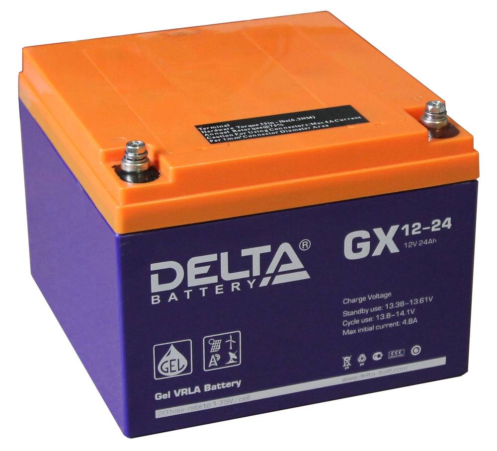 Delta GX 12-24: аккумуляторная батарея 24 Ач, 12 Вольт, гелевая