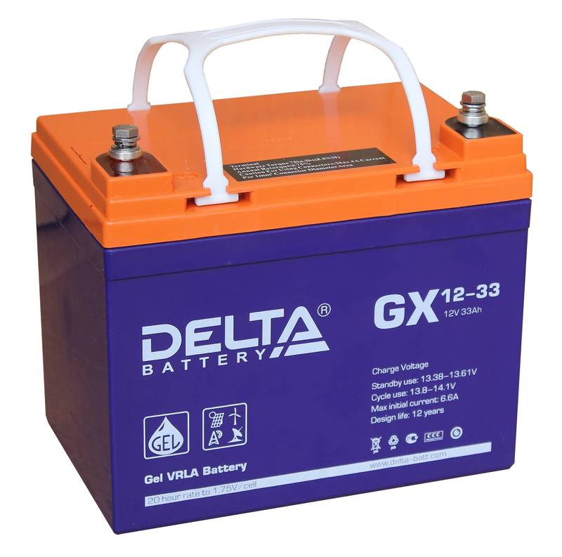 Delta GX 12-33: аккумуляторная батарея 33 Ач, 12 Вольт, гелевая