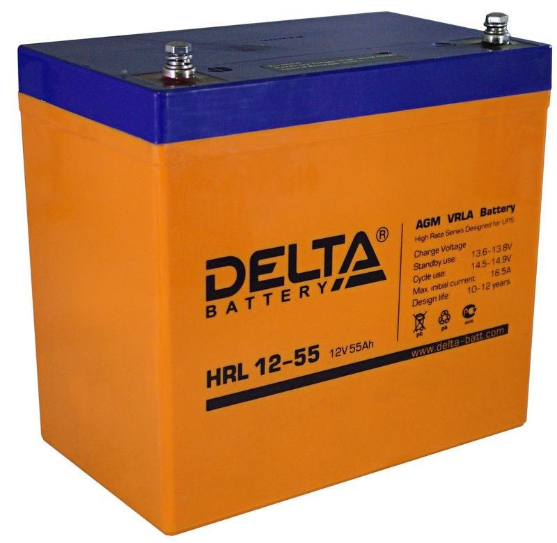 Delta HRL 12-55: аккумуляторная батарея 55 Ач, 12 В, AGM