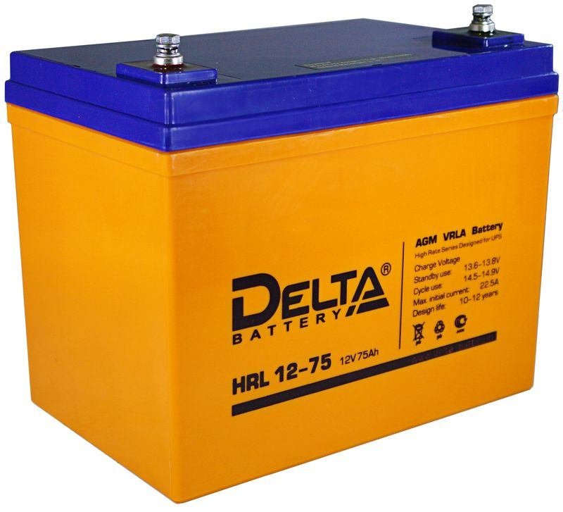 Delta HRL 12-75: аккумуляторная батарея 75 Ач, 12 В, AGM