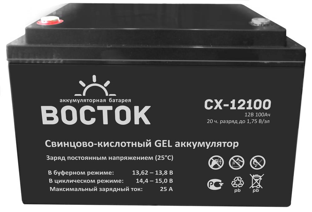 СХ-12100: гелевая аккумуляторная батарея 100 Ач, 12 В