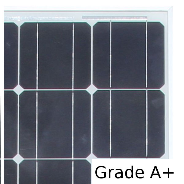 Часть солнечной батареи Grade A+ моно из целых элементов 125x125 мм.