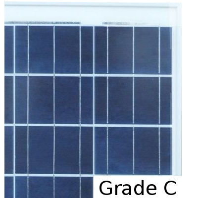 Часть солнечной батареи Grade C поли из разрезанных элементов 104x156 мм.