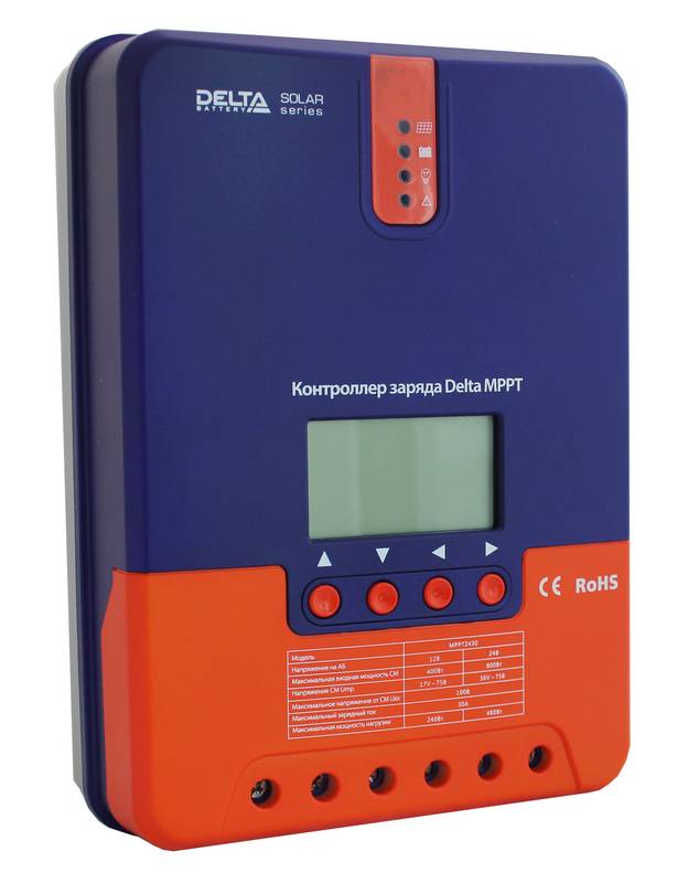 Контроллер заряда 30 А, 12/24 В, MPPT, модель Delta MPPT 2430