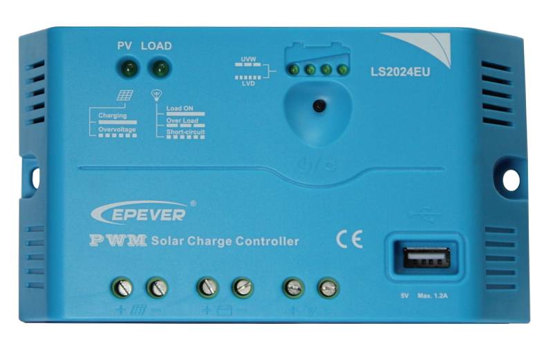 Контроллер для солнечных батарей 20 А, 12/24 В, PWM, USB выход, модель Epever LS2024EU