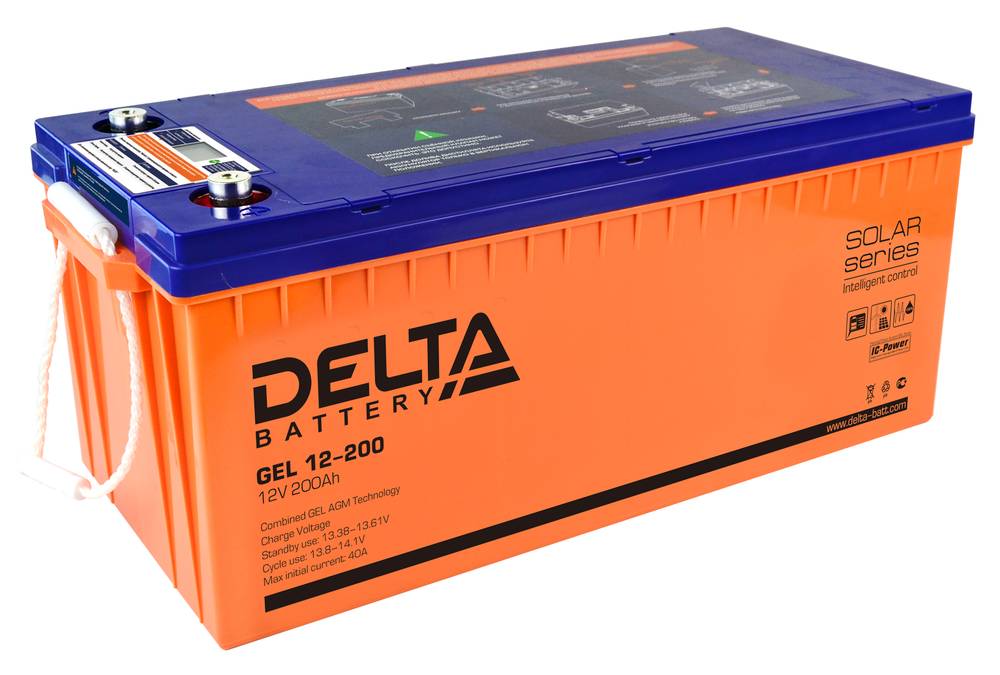 Аккумуляторная батарея 200 Ач, 12 В, GEL, Delta GEL 12-200
