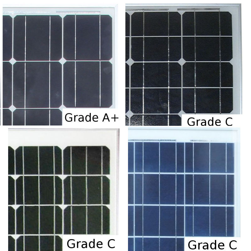 Солнечные батареи разного качества (Grade A и Grade C)